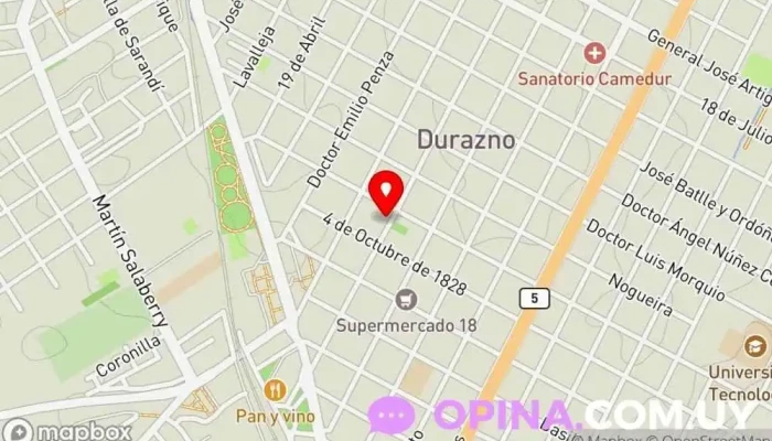 mapa de Papelería Paca Papelería en Durazno