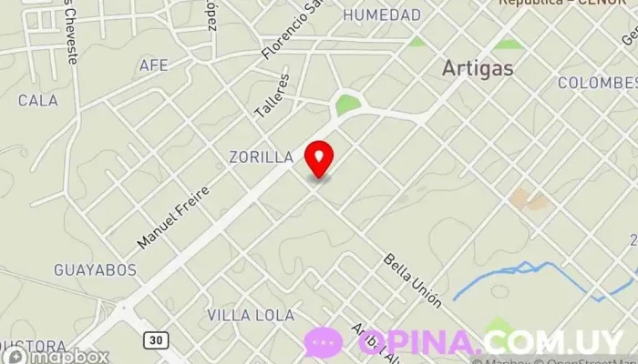 mapa de Papelería y Regalería Girasoles Papelería en Artigas