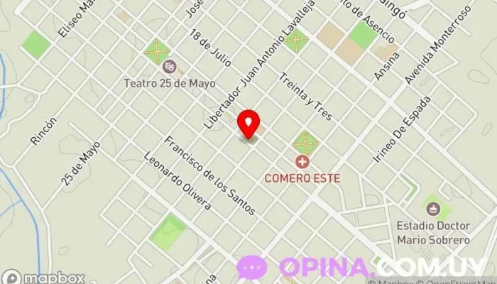 mapa de Papelería y regalería Ponzo Papelería en Rocha