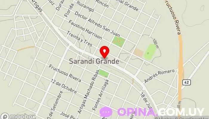 mapa de Papiros Papelería en Sarandí Grande