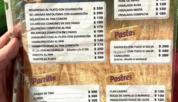 Parador Arequita -  Menu - Minas