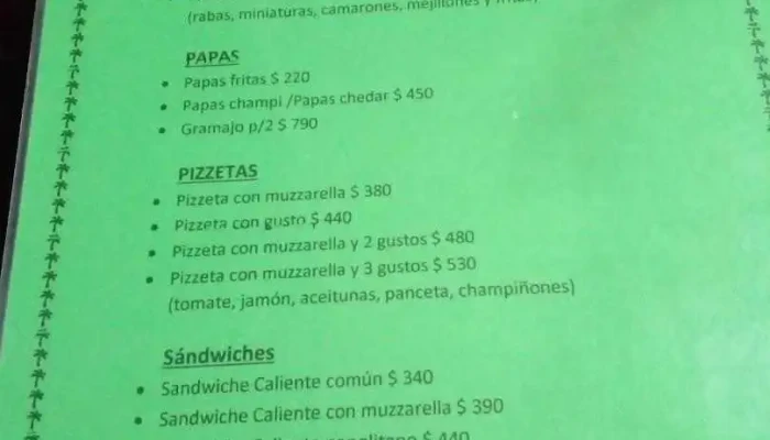 Parador Beira Mar -  Menu - Montevideo