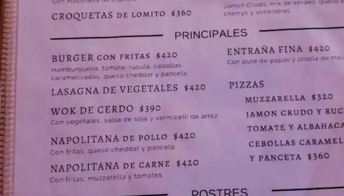 Parador El Arroyo -  Menu - Ciudad de la Costa