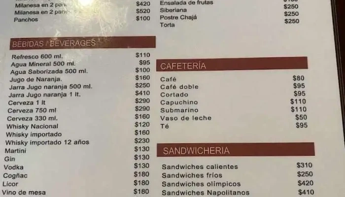 Parador Maria Esther Menu - Rocha