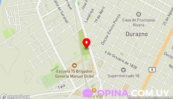 mapa de Parque del Bicentenario Parque en Durazno