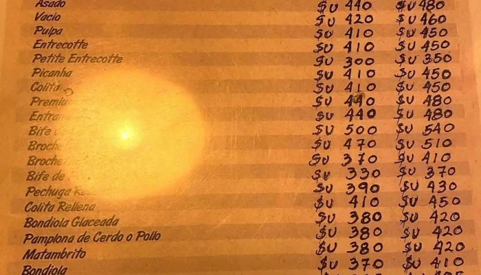 Parrillada El Rebenque -  Menu - Montevideo