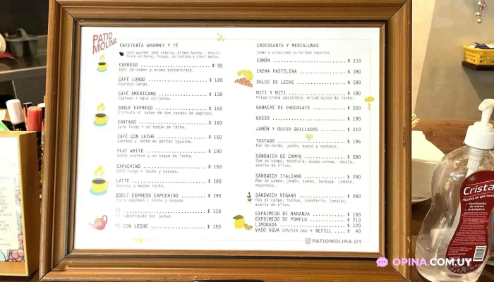 Patio Molina -  Menu - Montevideo