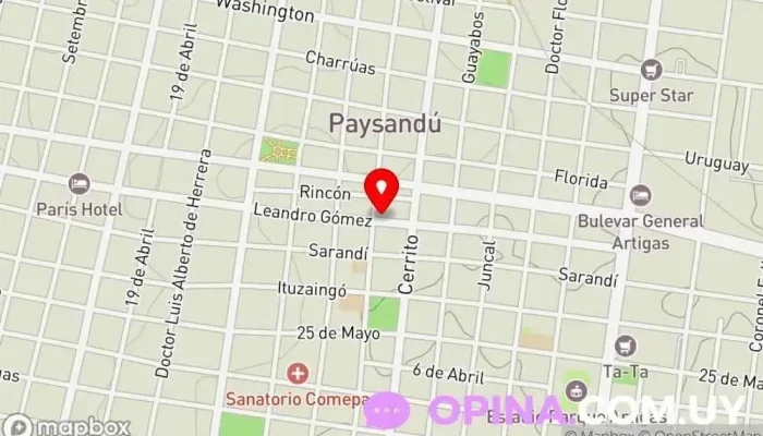 mapa de Peel Salón de manicura y pedicura en Paysandú