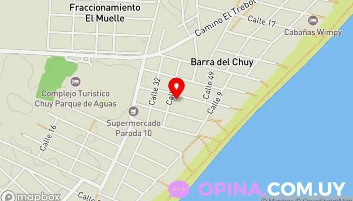 mapa de Pérez Telleria Urbanización en Barra del Chuy
