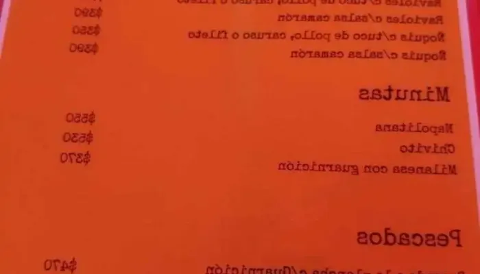 Pericos Menu - Aguas Dulces