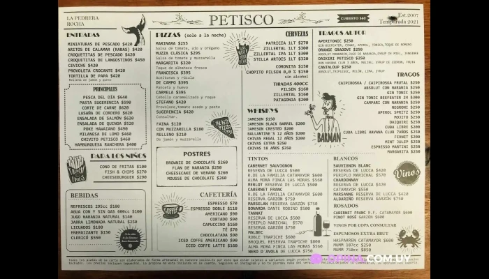 Petisco -  Menu - La Pedrera