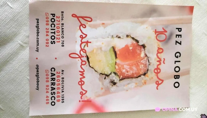 Pez Globo Sushi Mvd Carrasco -  Menu - Montevideo