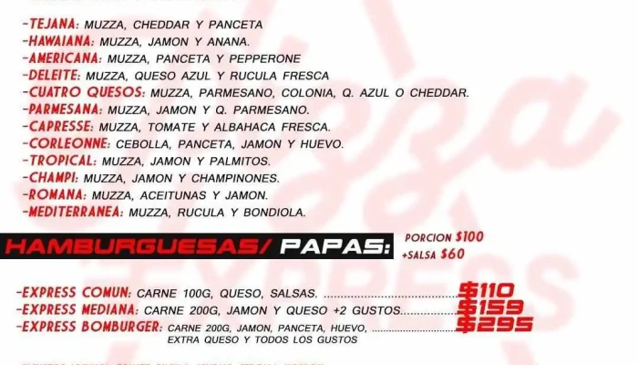 Pizza Express Uy -  Menu - Montevideo