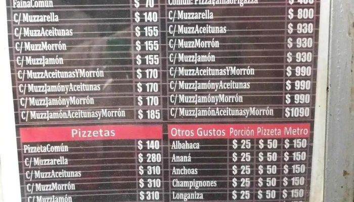 Pizzeria El Limite Menu - Montevideo