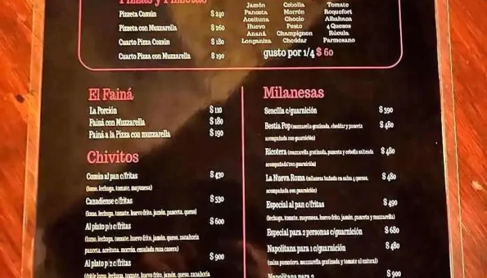 Pizzeria El Tano Menu - Maldonado