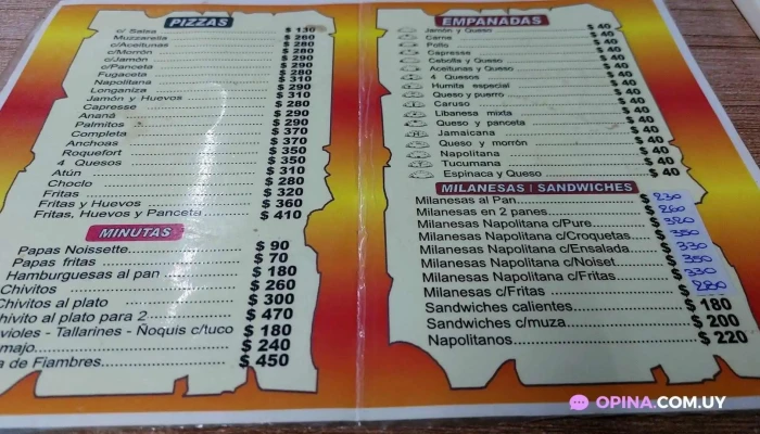 Pizzeria Knito -  Menu - Fray Bentos