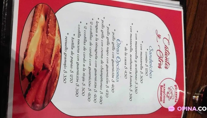 Pizzeria Marquitos -  Menu - Las Piedras