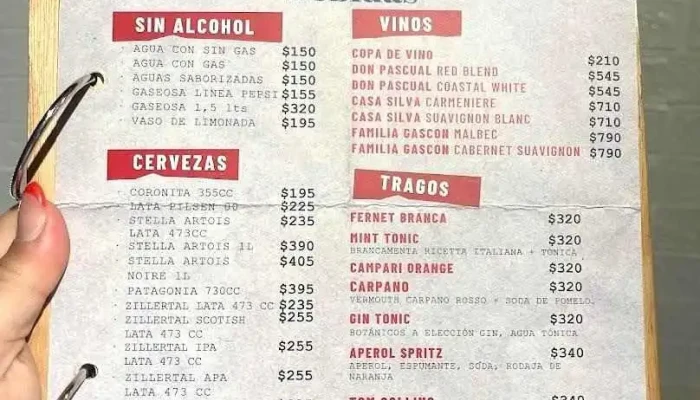 Pizzeria Popular -  Rincon Nuestro Menu - Montevideo