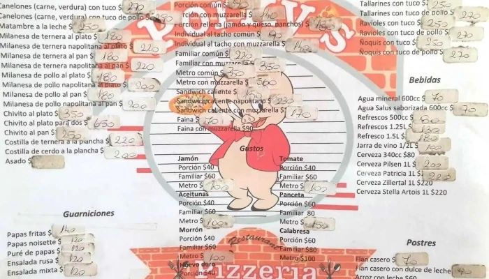 Pizzeria Porkys Menu - Minas