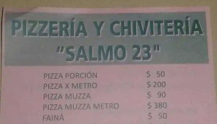 Pizzeria Salmo 23 -  Menu - Pajas Blancas