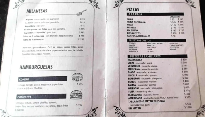 Pizzeria Trouville Dayman -  Menu - Salto