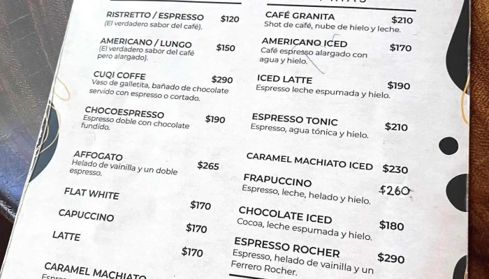 Plaza Cafe Menu - Montevideo