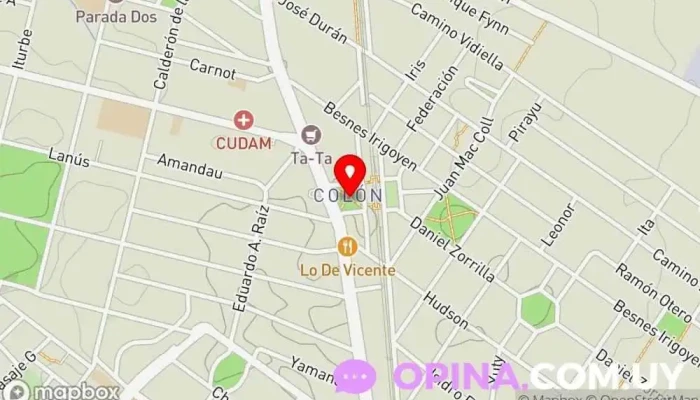 mapa de Plaza Vidiella Parque en Montevideo