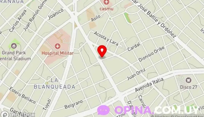 mapa de Podóloga Maria Alejandra Techera. Consultorio De Podología Láser Podólogo, Médico en Montevideo