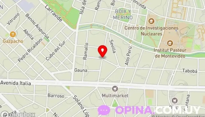 mapa de Podologia medica integral Montevideo, Uruguay Cuidado de los pies, Podólogo en Montevideo