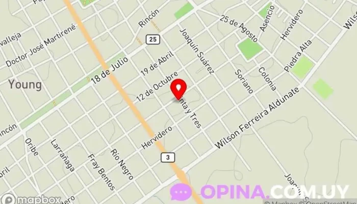 mapa de Policlínica ADEOM - ASSE Médico en Young