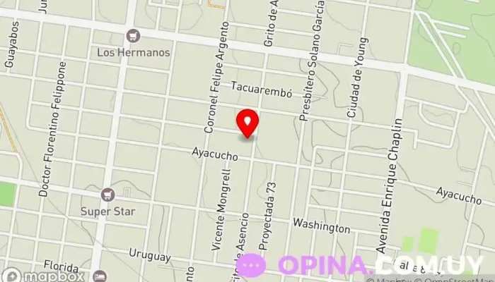 mapa de Policlinica Artigas Hospital en Paysandú