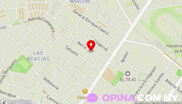 mapa de Policlínica ASSE Las Acacias Centro de salud en Montevideo