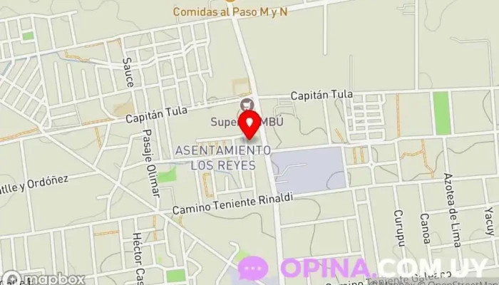 mapa de Policlínica ASSE Los Reyes Centro de salud en Montevideo