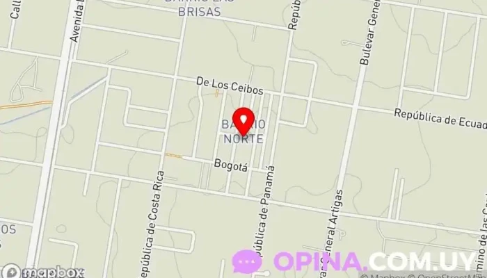 mapa de Policlinica Barrio Norte Centro de salud comunitario en Nuevo Paysandu