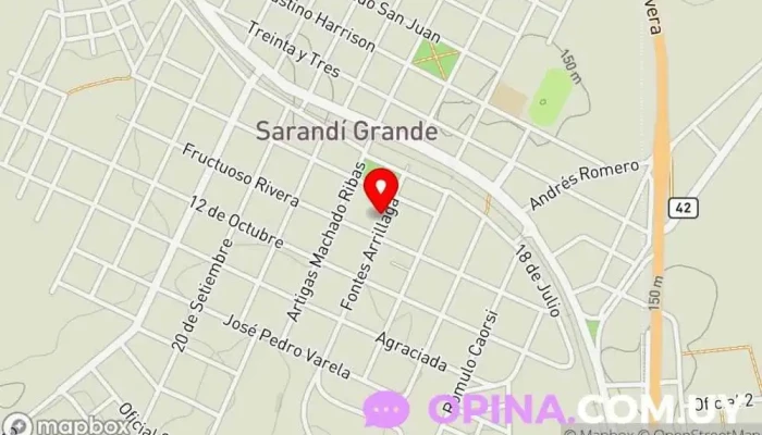 mapa de Policlinica CCOU Hospital privado en Sarandí Grande