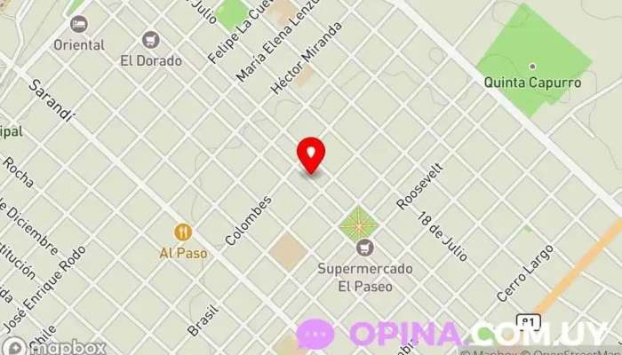 mapa de Policlinica Comeca Santa Lucia. Médico en Santa Lucía