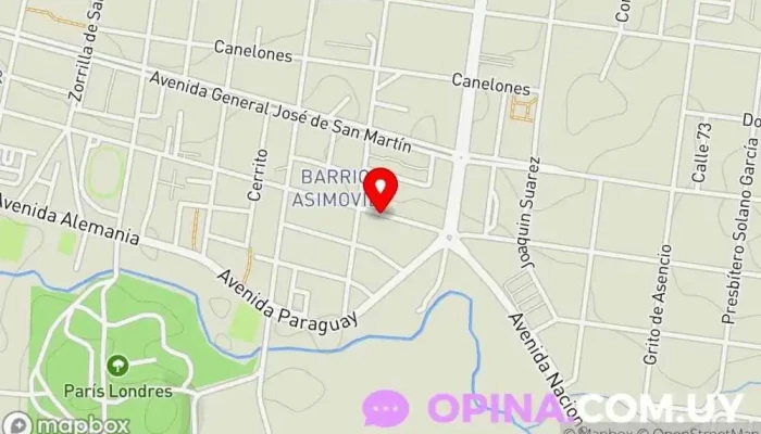 mapa de Policlinica Comunitaria Santa Mónica Médico en Paysandú