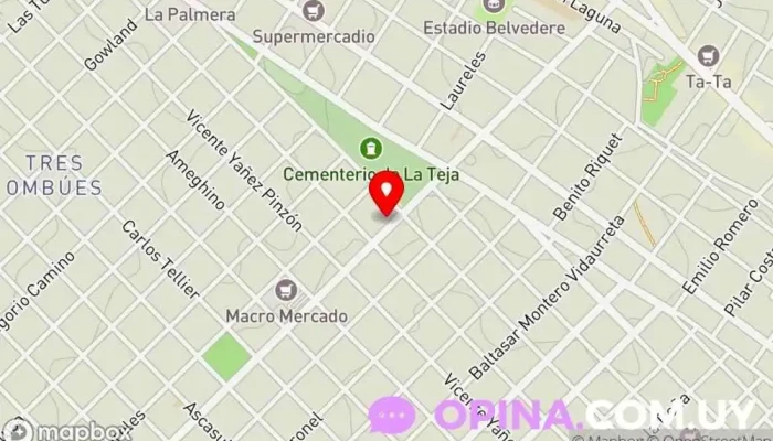 mapa de Policlínica Hospital Evangélico Hospital en Montevideo