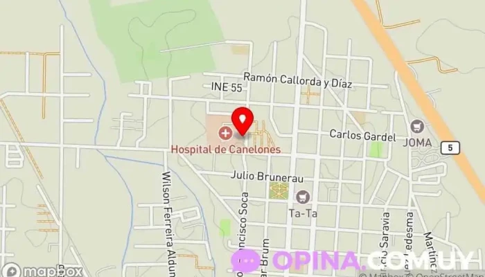 mapa de Policlínica huracán sire Centro de salud comunitario en Canelones