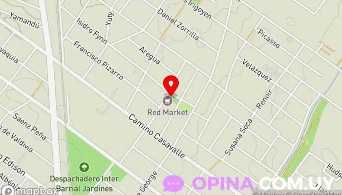 mapa de Policlínica Jardines de Peñarol Asociación u organización en Montevideo