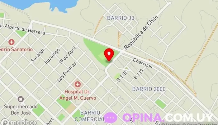 mapa de Policlínica Las Ranitas Centro médico en Fray Bentos