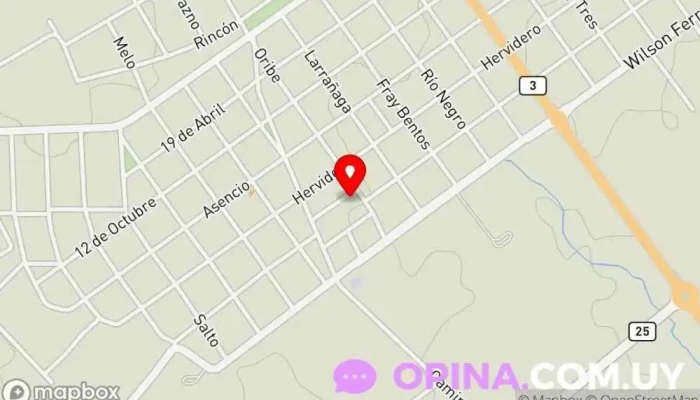 mapa de Policlinica Mevir Centro médico en Young