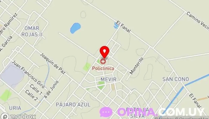 mapa de Policlinica mevir Hospital en Rio Branco