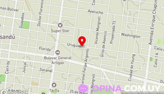 mapa de Policlínica San Antonio Hospital en Paysandú