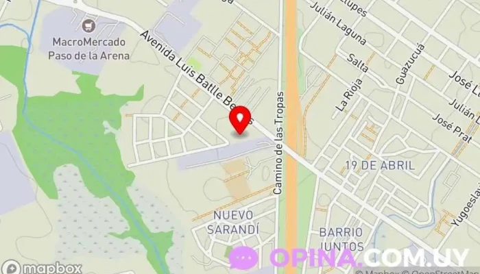 mapa de Policlinica Sarandí Centro de salud comunitario en Montevideo