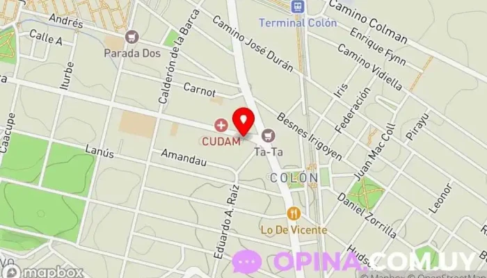 mapa de Policlinico CUDAM Clínica ambulatoria, Hospital en Montevideo