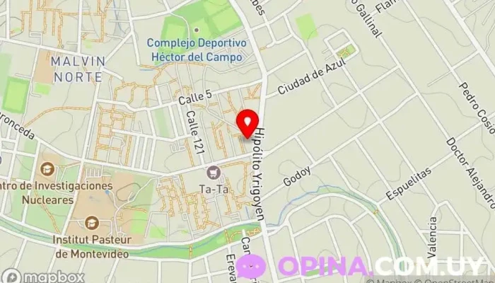 mapa de Policlínico INVE 16 IMM Centro de salud comunitario en Montevideo