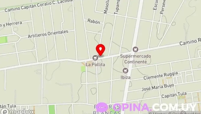 mapa de Polleria Listo el Pollo Granja en Montevideo