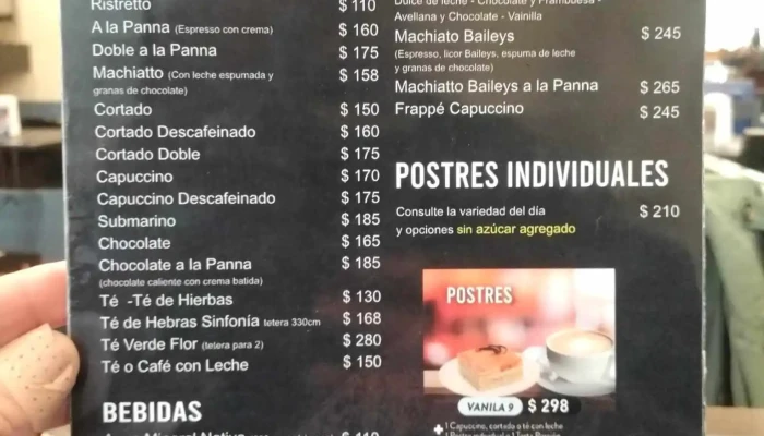 Porto Vanila Plaza -  Menu - Montevideo