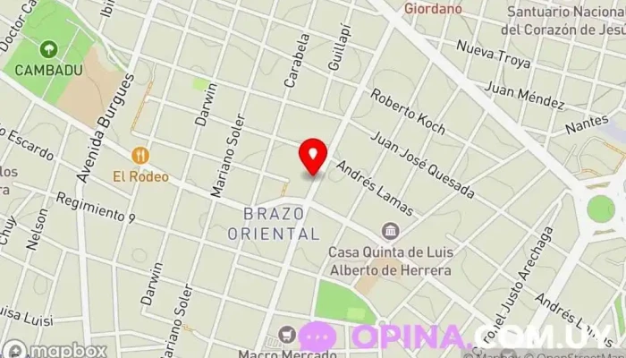 mapa de Power Fit Urban Dance Academia de baile en Montevideo